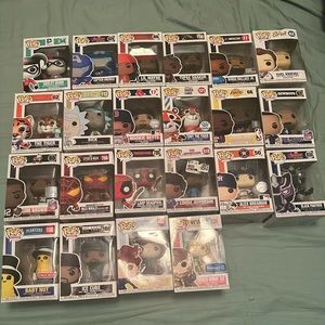 Funko pops collection with case